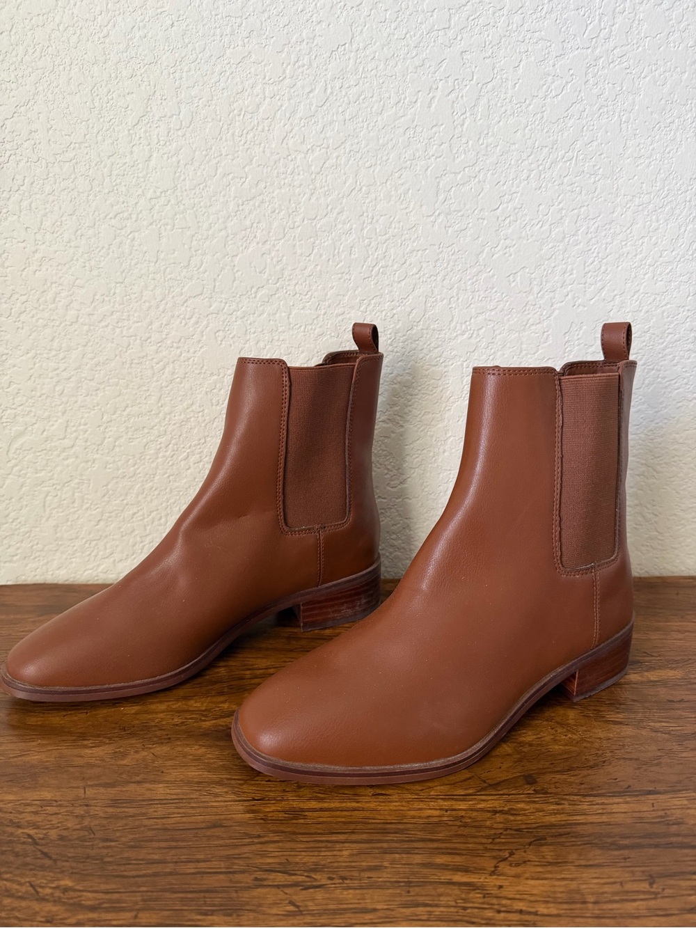 J.Crew Ankle Square Toe Chelsea Boots In Glazed Pecan Size 7 - Picture 5 of 8